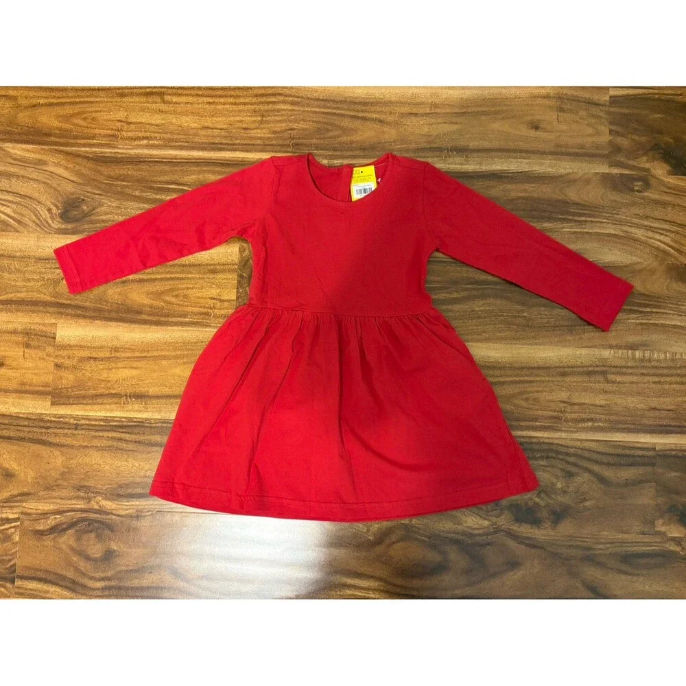 NWT Primary Long Sleeve Dress, Cherry Red, Size 3T